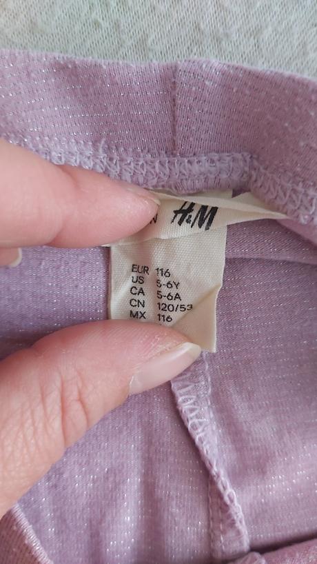3/4 legíny fialkové h&m 116, h&m,116