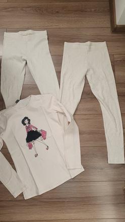 2x bavlnené leginy a zara tricko, zara,146