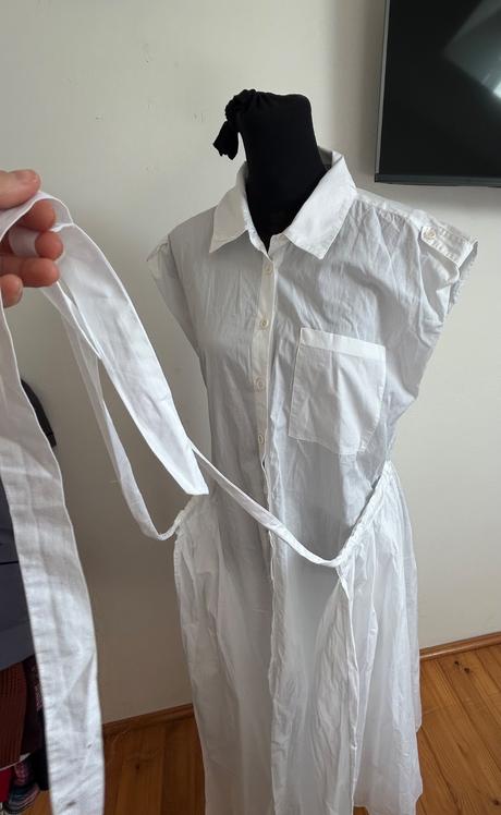 Košeľové šaty s viazaním, zara,l