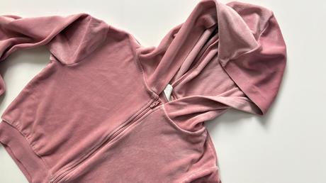 Skrátená zamatová mikina, h&m,134