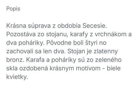 Starožitná súprava secesia, 