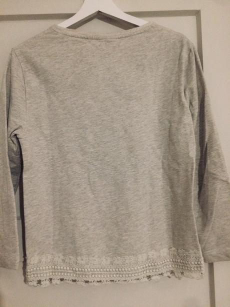 Tricinko s dlhym rukavom a cipkou, zara,164