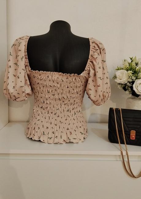 Romantický riasený top new look púdrová ružová, new look,38 / m