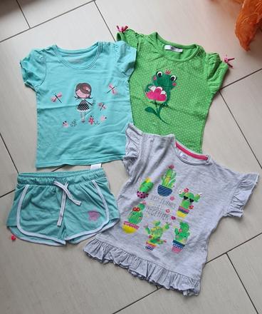 3x tričko plus kratase, 104–116