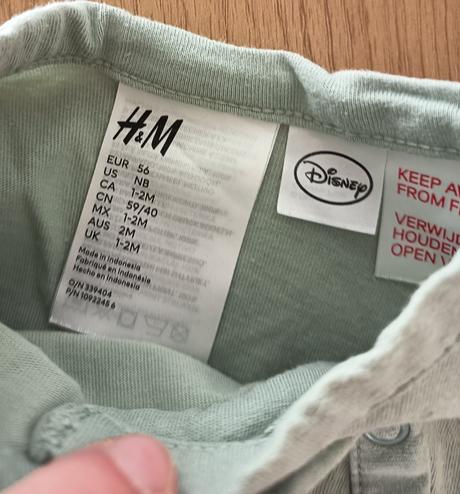 Pyžamko dupačky, h&m,56