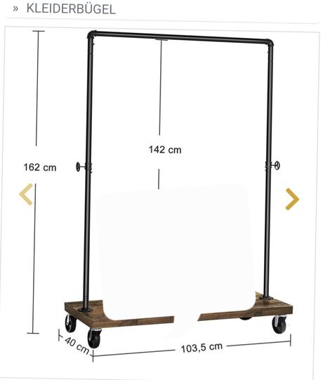 Vasagle pojízdný věšák na oblečení romax.., 