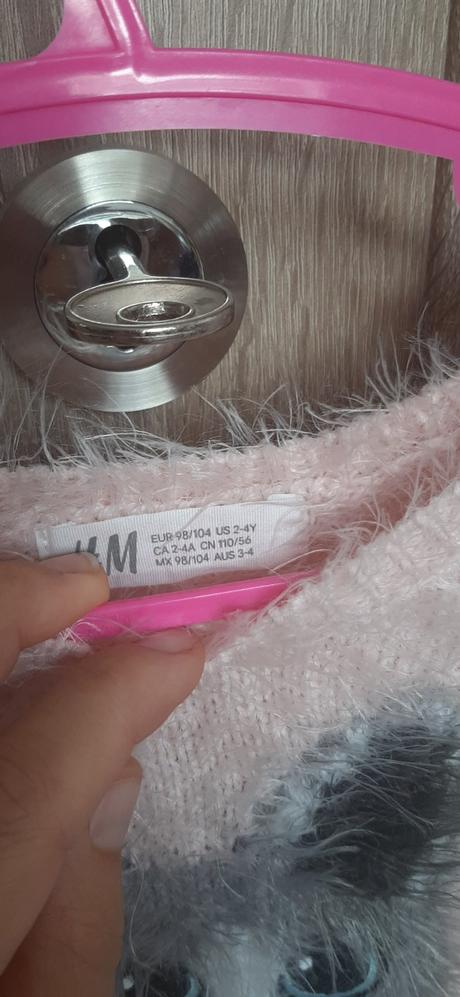 Hunaty svetrik s macickou, h&m,98