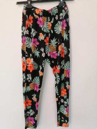 Letné kvetinove nohavice pre 10_11r, h&m,146
