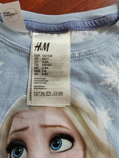 Nočná košela frozen s dlhým rukávom, h&m,128