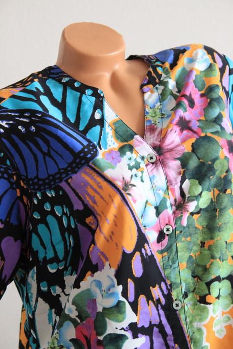 Farebná vintage retro blúzka, xl, xl