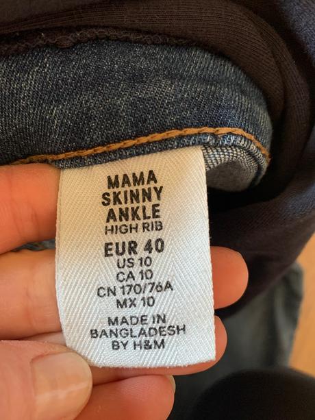 Tehotenske rifle skinny clenkove, h&m,40