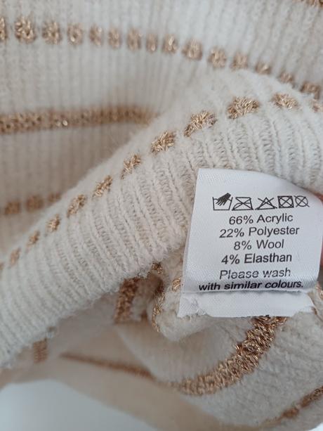 Dámsky béžovo-zlatý sveter, 44
