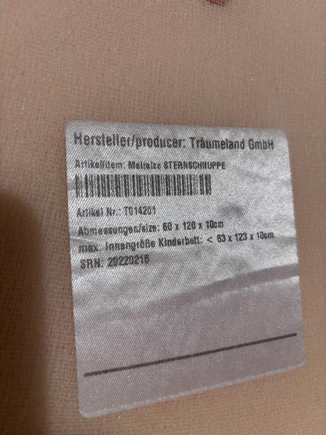 Detsky matrac traumeland 60x120 a 4 obliecky, šírka (cm): 60,dĺžka (cm): 120
