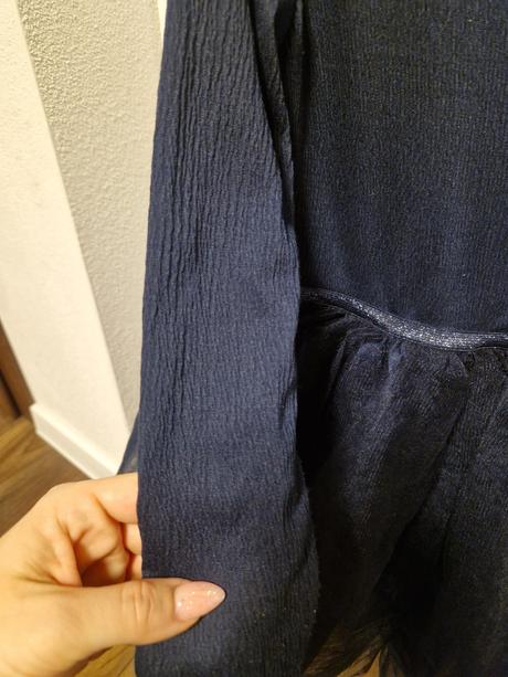 Modré sviatočné šaty 6-7 r., h&m,128