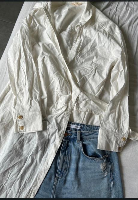 Ľanové šaty zavinovacie, h&m,l