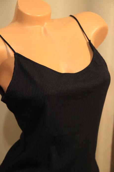 Čierny viskózový body top, h&m, h&m,m