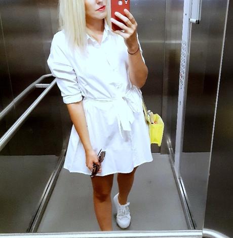 Biele košelové šaty, fishbone,s