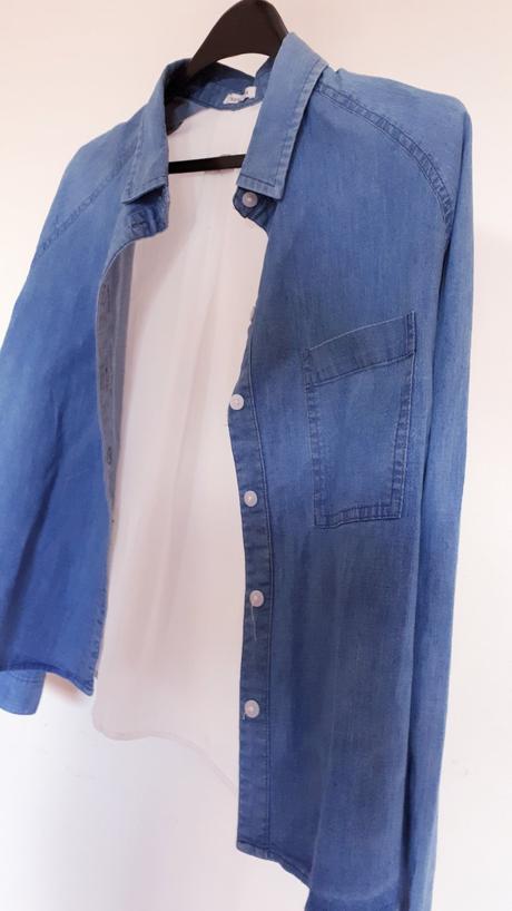 Riflová košela so šifonom vel 36/38, m