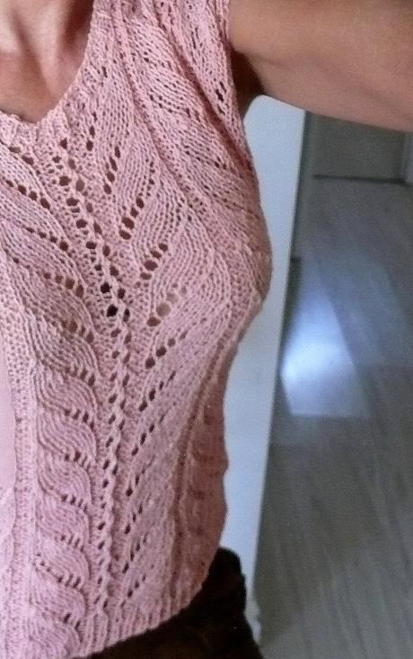 Háčkované tričko-top m-l, m