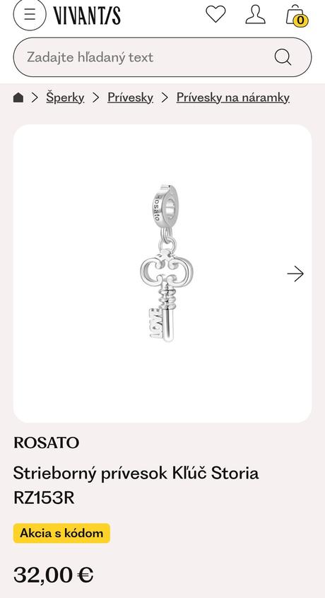 Strieborný prívesok rosato,