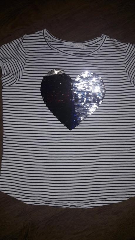 Tricko  s obojstrannými flitrami, h&m,146