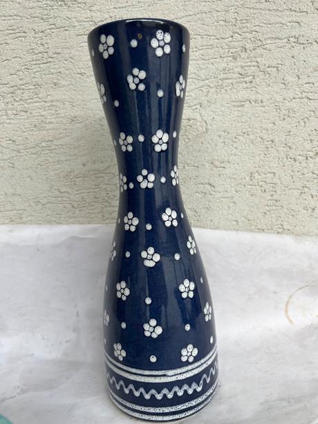 Gmundner luxusna keramika vaza vysoka 30cm modra b, 
