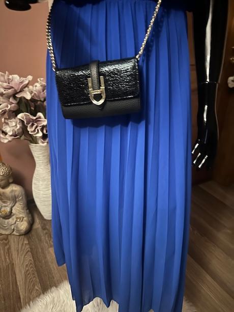 Plisované dlhé letné šaty s gumičkou v páse, l / m