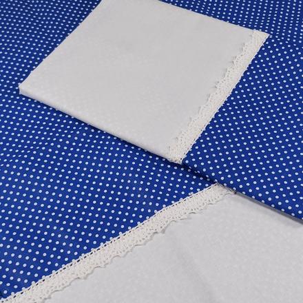 Bielo modrá utierka s krajkou, 