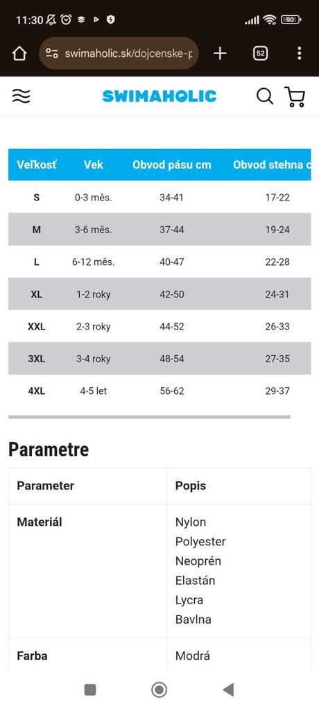 Neoprenove plavky pre babatko, splash about,68