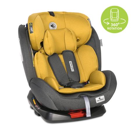 Otočná lynx isofix autosedačka 0-36 kg žltá,