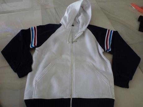 Biela pánska mikina s kapucňou na zips, m