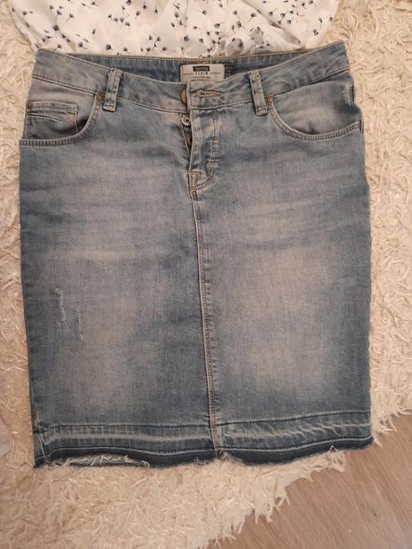 Riflová sukňa bershka, bershka,s