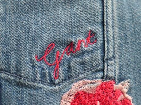 Gant original luxusna,vysivana trendy riflovka, gant,xs