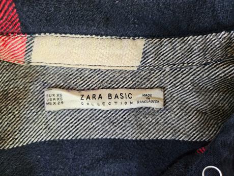 Zara voľná káro flanelová košeľa xs, zara,xs