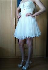 Maslovo-biele elegantné šaty, m