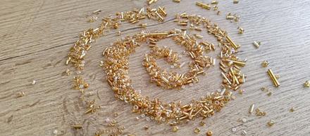 Mix rokajlových korálok - 20 gramov - zlatý, 