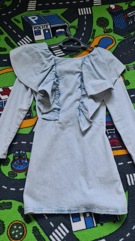 Denimové mini šaty, zara,s