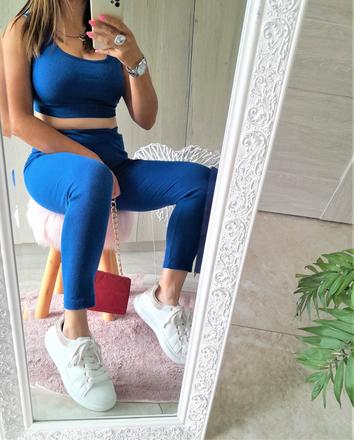 Rebrovaná crop súprava top+legíny-s/m, s