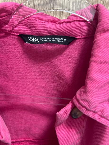 Ružová zara riflova bunda, zara,s