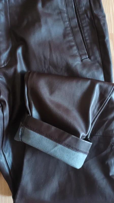 Hnedé koženkové nohavice tramontana, m