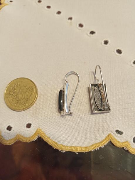 Náušnice striebro s ónyxom, 