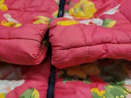 Zimná bunda č. 98 - ružová a kvetinky, 98