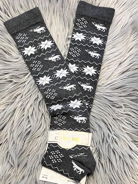 Dámske podkolienky vianočné sivé (36-40), 36 / 37 / 38 / 39 / 40