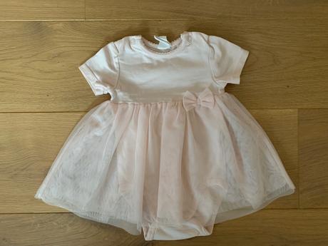 Ružové šaty s tylovou sukňou, h&m,62