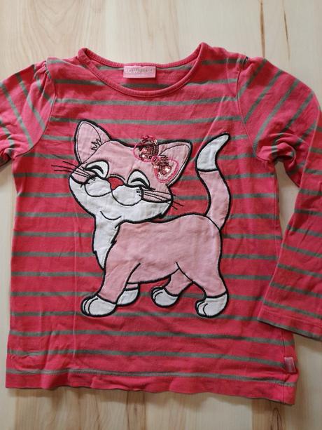 Pásikavé tričko s mačičkou, 104