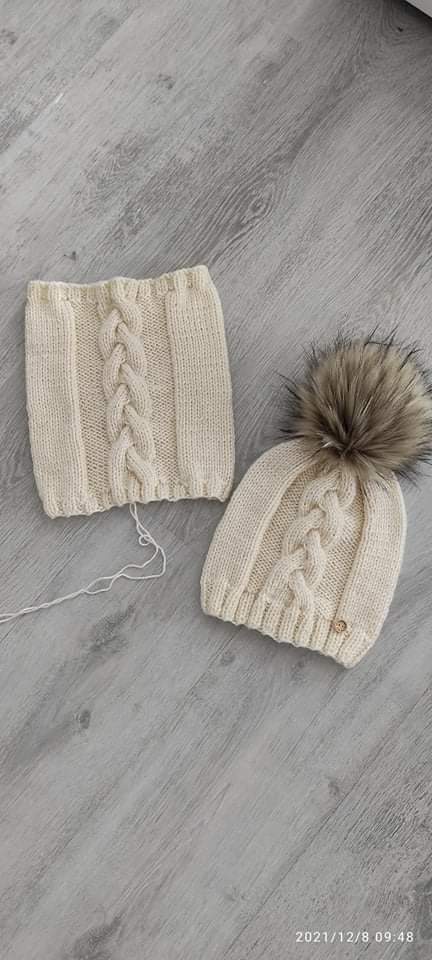 Čiapka a nakrcnik-handmade, 54