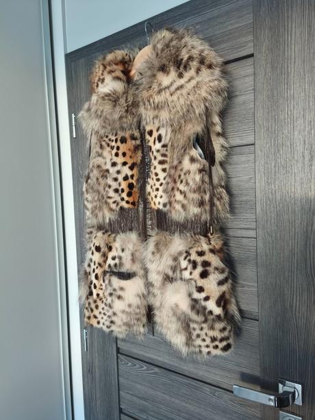 Luxusna vesta z pravej kozusiny rys ostrovid, s