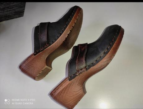 Kožené dreváky - šlapky deichmann práva koža, deichmann,38