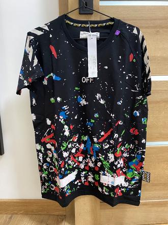 Off white čierne tričko, l