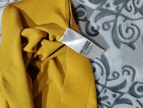 Tommy hilfiger pánsky horcicovy pulovrik, tommy hilfiger,xxl